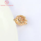 6PCS 11MM Brass Round Hollow Charms Pendants DIY Jewelry Findings