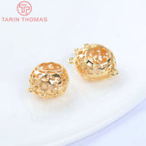 6PCS 11MM Brass Round Hollow Charms Pendants DIY Jewelry Findings