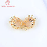 6PCS 11MM Brass Round Hollow Charms Pendants DIY Jewelry Findings