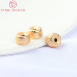 24K Brass Frosted Spacer Beads DIY Jewelry Accessories