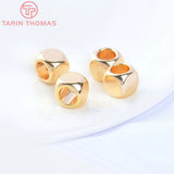 10PCS 8x7.7MM 24K Brass Square Spacer Beads Bracelet Diy Jewelry