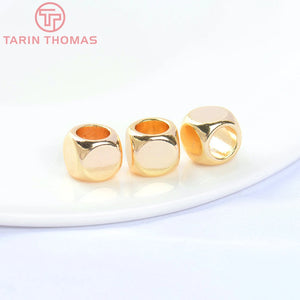 10PCS 8x7.7MM 24K Brass Square Spacer Beads Bracelet Diy Jewelry