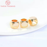 10PCS 8x7.7MM 24K Brass Square Spacer Beads Bracelet Diy Jewelry