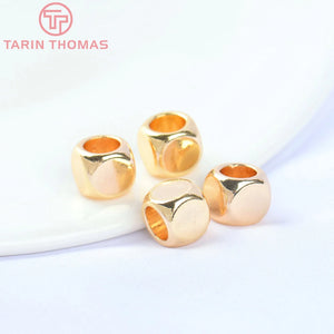 10PCS 8x7.7MM 24K Brass Square Spacer Beads Bracelet Diy Jewelry
