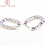 4PCS 16x20.5MM 24k Brass Oval Earrings Hook DIY Jewelry Findings