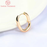4PCS 16x20.5MM 24k Brass Oval Earrings Hook DIY Jewelry Findings