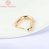 4PCS 16x20.5MM 24k Brass Oval Earrings Hook DIY Jewelry Findings