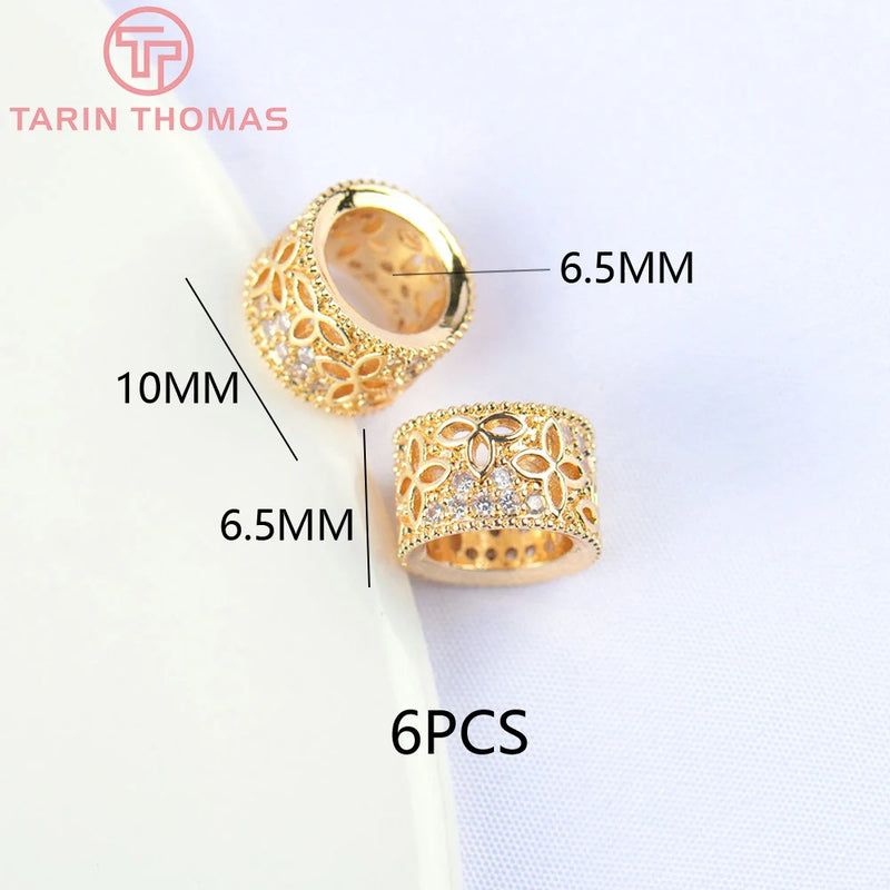 10x6.5MM 24K Brass Spacer Beads for Jewelry Making