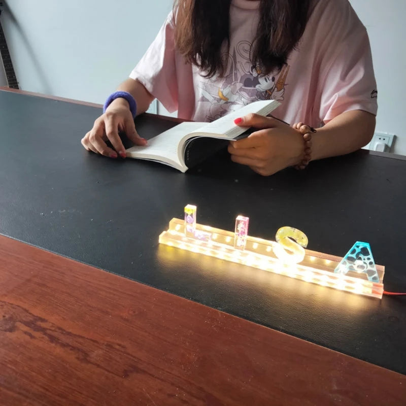 Alphabet Epoxy Resin Mold Letters Number LED Night Light Silicone Mould DIY