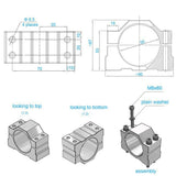 55MM Spindle Bracket Clamp Lathe Spindle Mount Holder Aluminum Fixture
