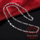 925 Silver Chain Necklaces for Women Girl Boy Kids 4mm