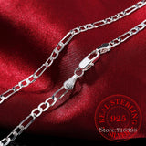 925 Silver Chain Necklaces for Women Girl Boy Kids 4mm