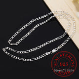 925 Silver Chain Necklaces for Women Girl Boy Kids 4mm