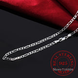 925 Silver Chain Necklaces for Women Girl Boy Kids 4mm