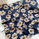 Floral Neck Scarf Lady Bandana Handkerchief Cotton Linen Scarf