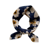Floral Neck Scarf Lady Bandana Handkerchief Cotton Linen Scarf