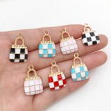 55pcs Enamel Handbag Charm Oil Drip Pendants for Jewelry Making