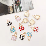 55pcs Enamel Handbag Charm Oil Drip Pendants for Jewelry Making