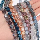 55pcs Multicolor Glass Circle Flower Beads for Jewelry Making DIY