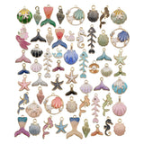 55pcs Ocean Beach Enamel Charms for Jewelry Making
