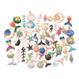 55pcs Ocean Beach Enamel Charms for Jewelry Making