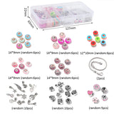 55pcs Acrylic Bead Big Hole Beads Kit Jewelry Making Double Cores Rondelle