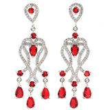 Deluxe Tourmaline Tanzanite Peridot Ruby CZ Silver Earrings