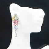 Violet Tanzanite Garnet Peridot Pearl Engagement Earrings