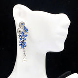 55x15mm Butterful 10g Tanzanite Pink Morganite CZ Silver Earrings