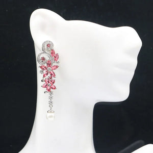 Pink Rhodolite Garnet Butterfly Earrings 925 Silver