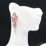 Pink Rhodolite Garnet Butterfly Earrings 925 Silver