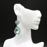 Anniversary Aquamarine Pink Tourmaline CZ Earrings