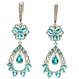 Anniversary Aquamarine Pink Tourmaline CZ Earrings