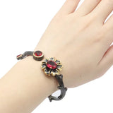 Unique Gothic Women Cuff Bracelet Rhodolite Garnet Tananite Kunzite Hiphop