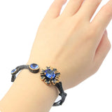 Unique Gothic Women Cuff Bracelet Rhodolite Garnet Tananite Kunzite Hiphop