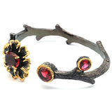Unique Gothic Women Cuff Bracelet Rhodolite Garnet Tananite Kunzite Hiphop