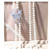 Women's High Butterfly CZ Pearl Bracelet Buckle