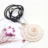 Natural Stone Brown SeaShell Conch Pendant Charms Pendant
