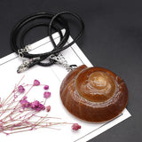 Natural Stone Brown SeaShell Conch Pendant Charms Pendant