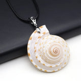 Natural Stone Brown SeaShell Conch Pendant Charms Pendant
