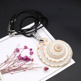 Natural Stone Brown SeaShell Conch Pendant Charms Pendant