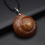 Natural Stone Brown SeaShell Conch Pendant Charms Pendant