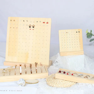 Wooden Earrings Holder Jewelry Display Stand Ear Stud Organizer