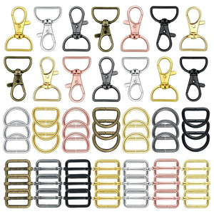 56 Pcs D Rings Lobster Claw Swivel Clasp Handbag Purse Keychain DIY Decoration