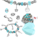 Bracelet Making Kit with European Beads Charms in Heart Box