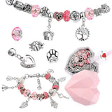 Bracelet Making Kit with European Beads Charms in Heart Box