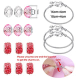Bracelet Making Kit with European Beads Charms in Heart Box