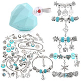Bracelet Making Kit with European Beads Charms in Heart Box