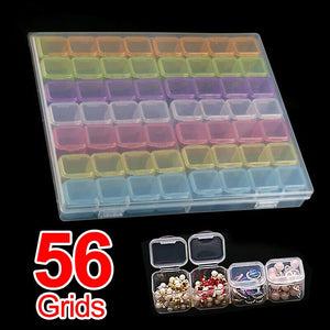 56 Slots Diamond Painting Storage Box Clear Embroidery Beads Drill Organizer