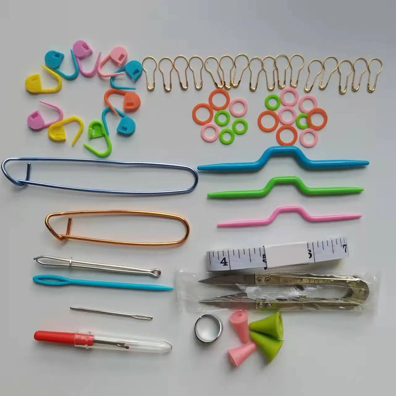 56 pcs Crochet Hooks Full Set Knitting Tool DIY Craft Needles with Case